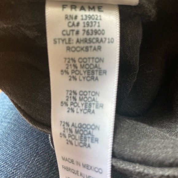 NWOT Frame Ali High Rise Cigarette black acid washed - Picture 15 of 15